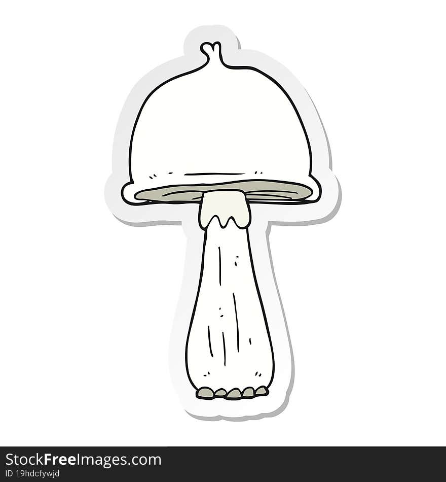 sticker of a cartoon mushroom