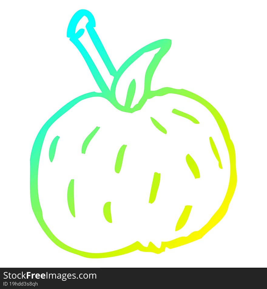 cold gradient line drawing cartoon tomato