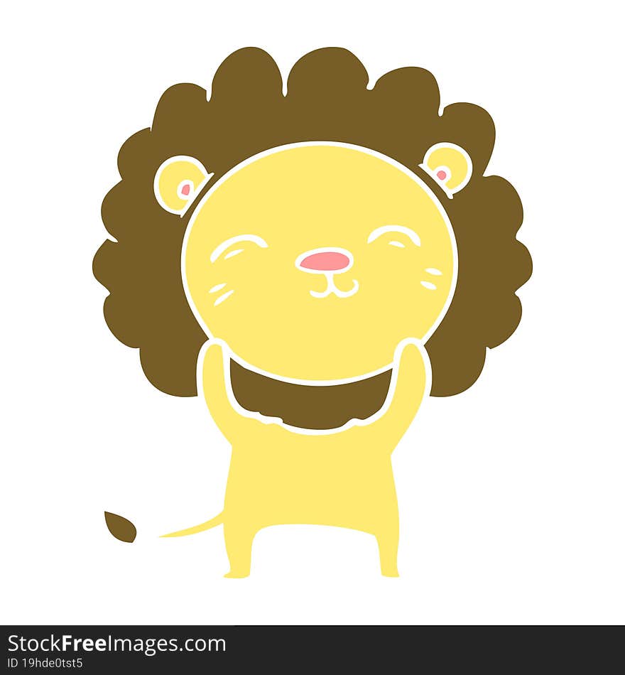 flat color style cartoon lion