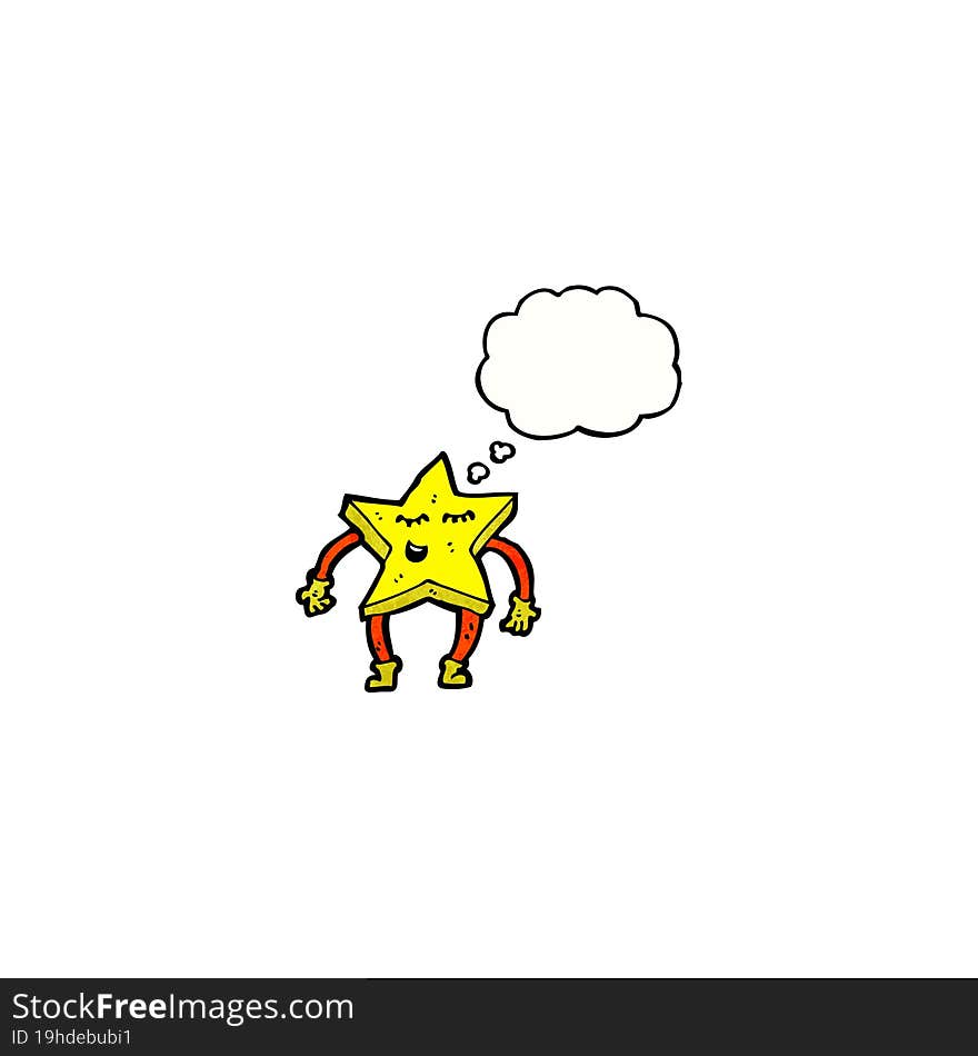 cartoon star with thought bubble