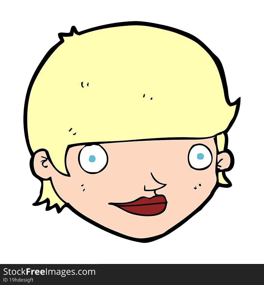 Cartoon Happy Female Face