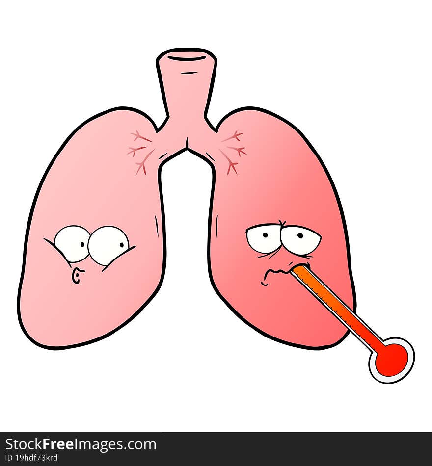 cartoon unhealthy lungs. cartoon unhealthy lungs