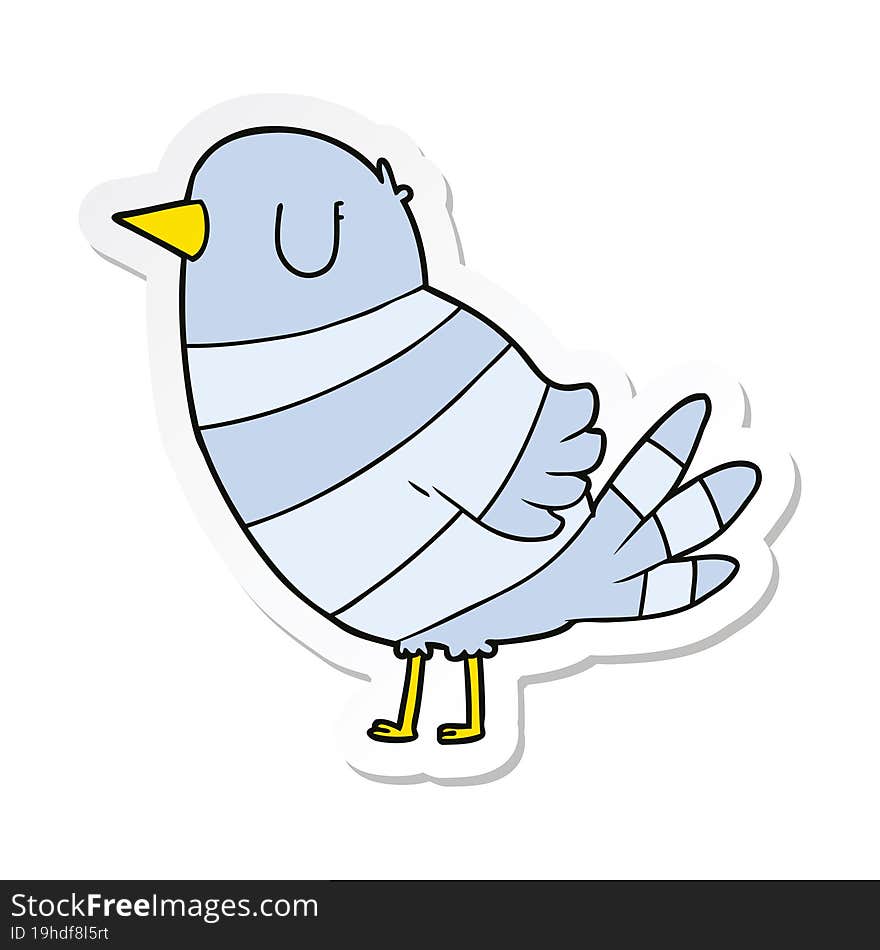 sticker of a cartoon bird