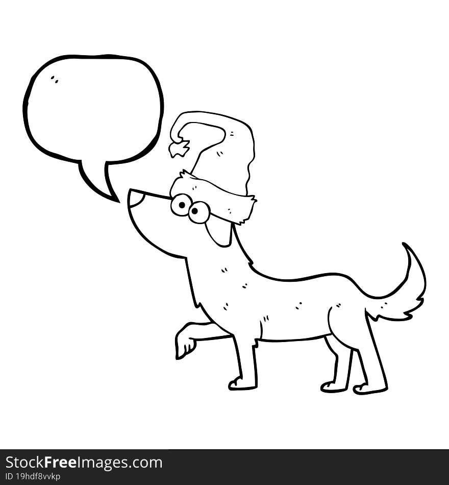 freehand drawn speech bubble cartoon dog