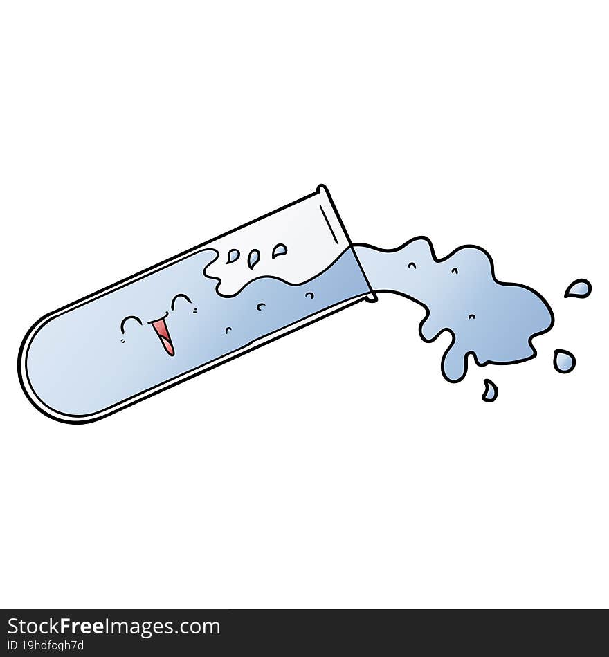 cartoon test tube spilling. cartoon test tube spilling