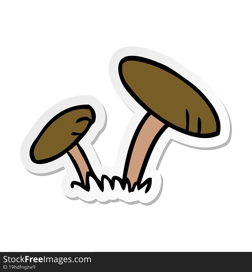 sticker cartoon doodle of some mushrooms