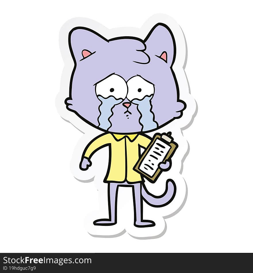 Sticker Of A Cartoon Cat