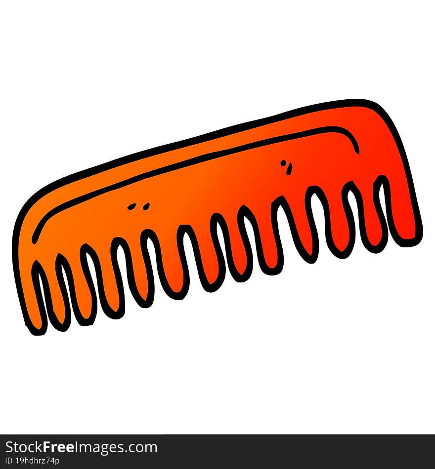 vector gradient illustration cartoon hair comb