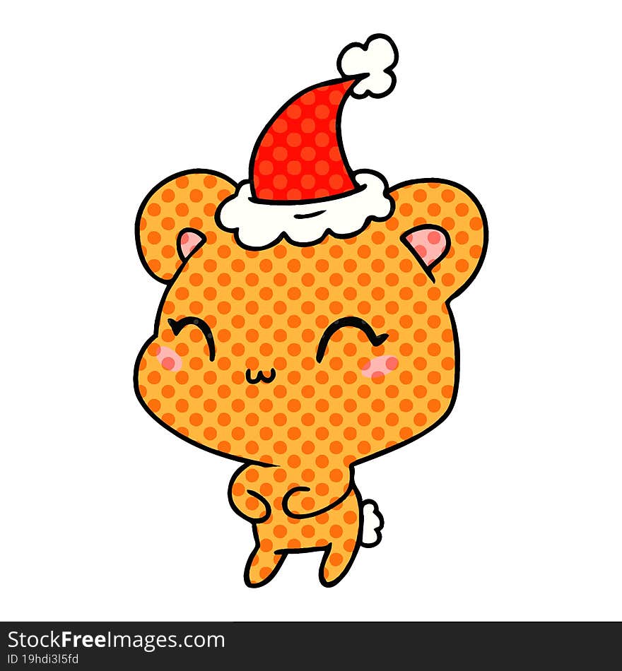 christmas cartoon of kawaii bear