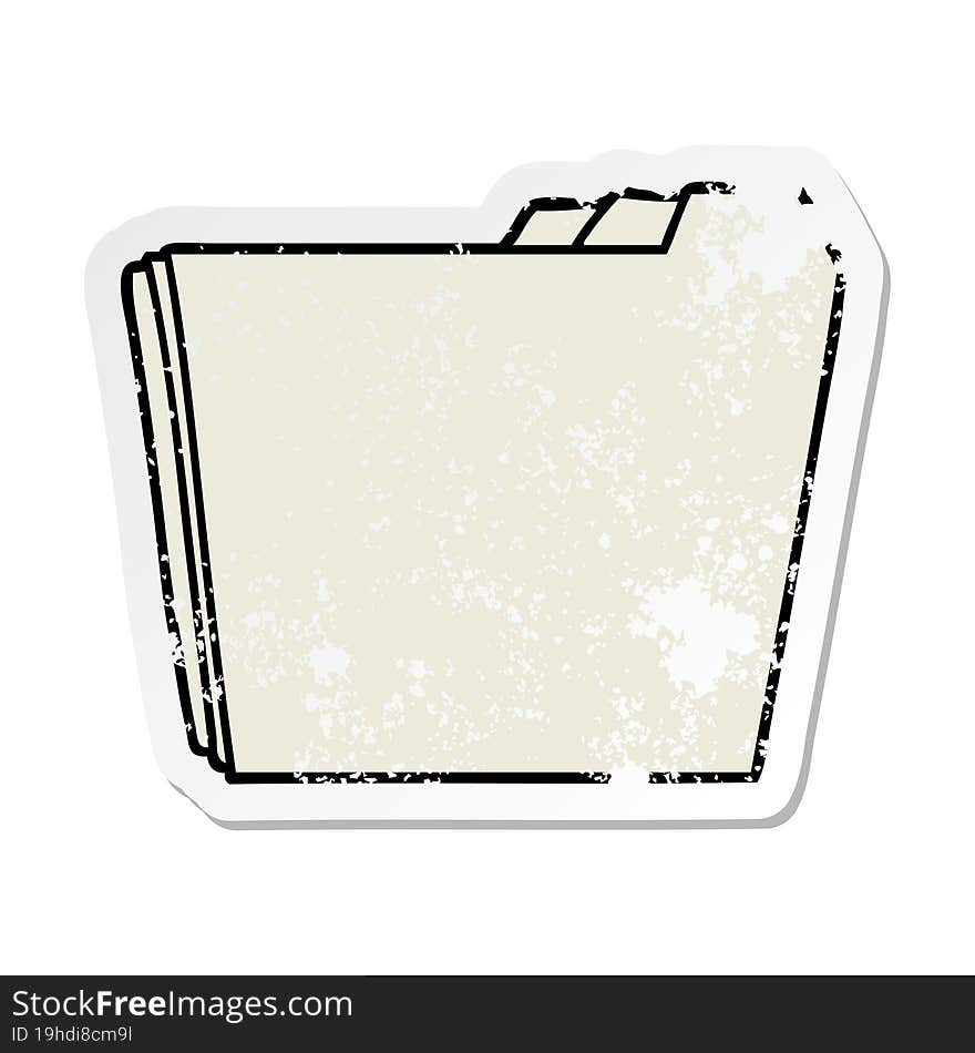 distressed sticker of a cartoon business folders