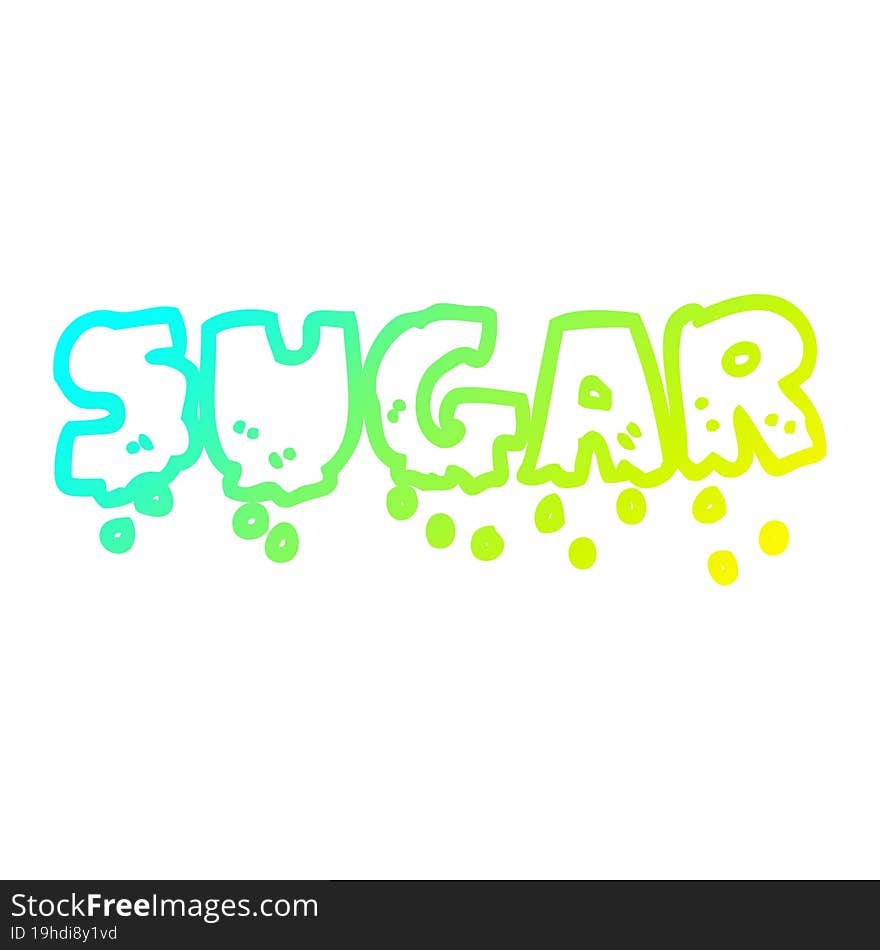 cold gradient line drawing cartoon word sugar