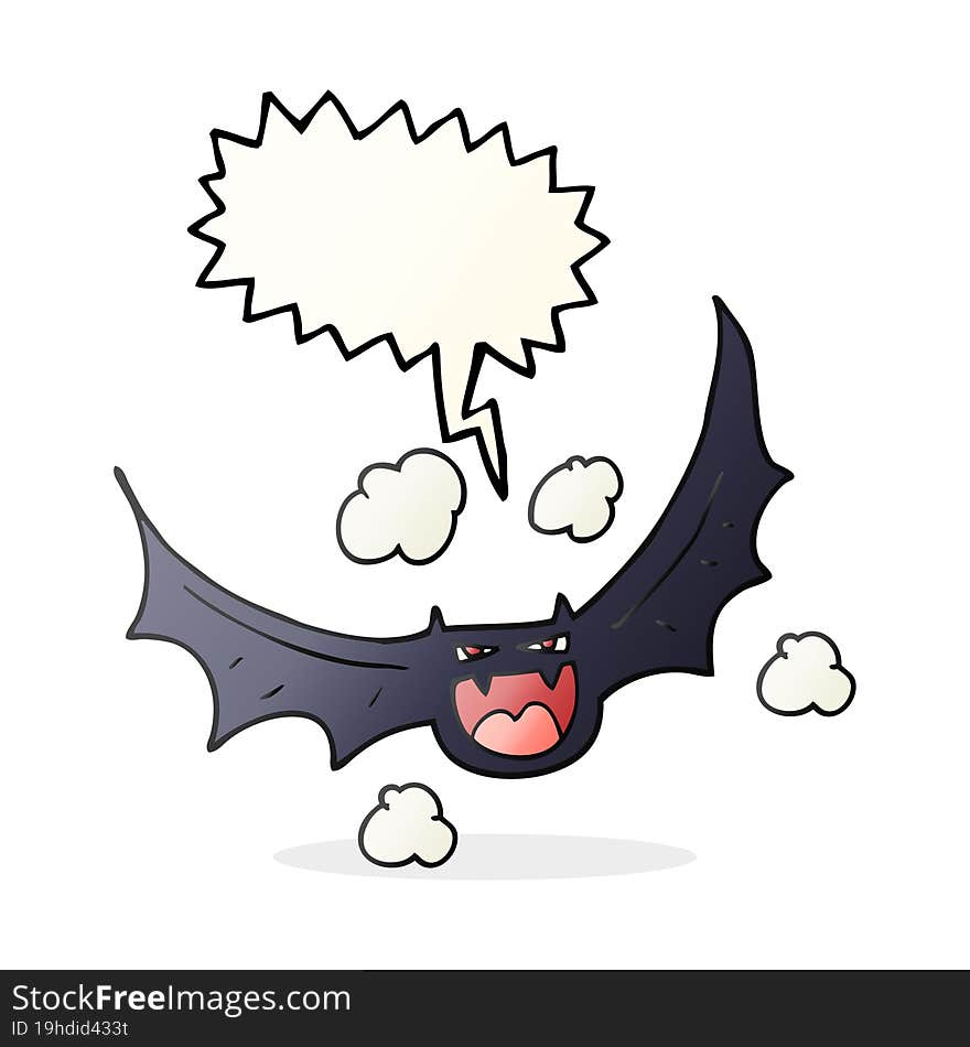 speech bubble cartoon halloween bat