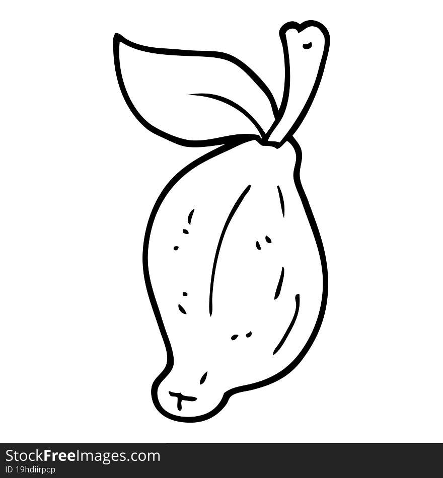 line drawing cartoon organic lemon