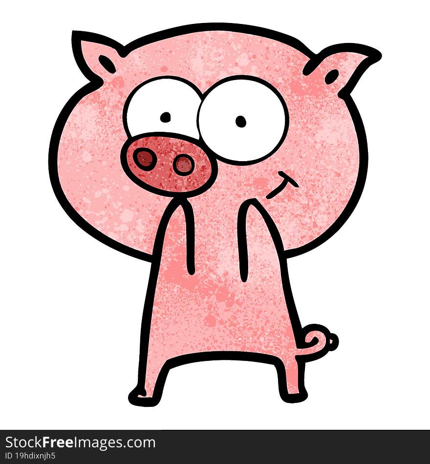 cheerful pig cartoon. cheerful pig cartoon