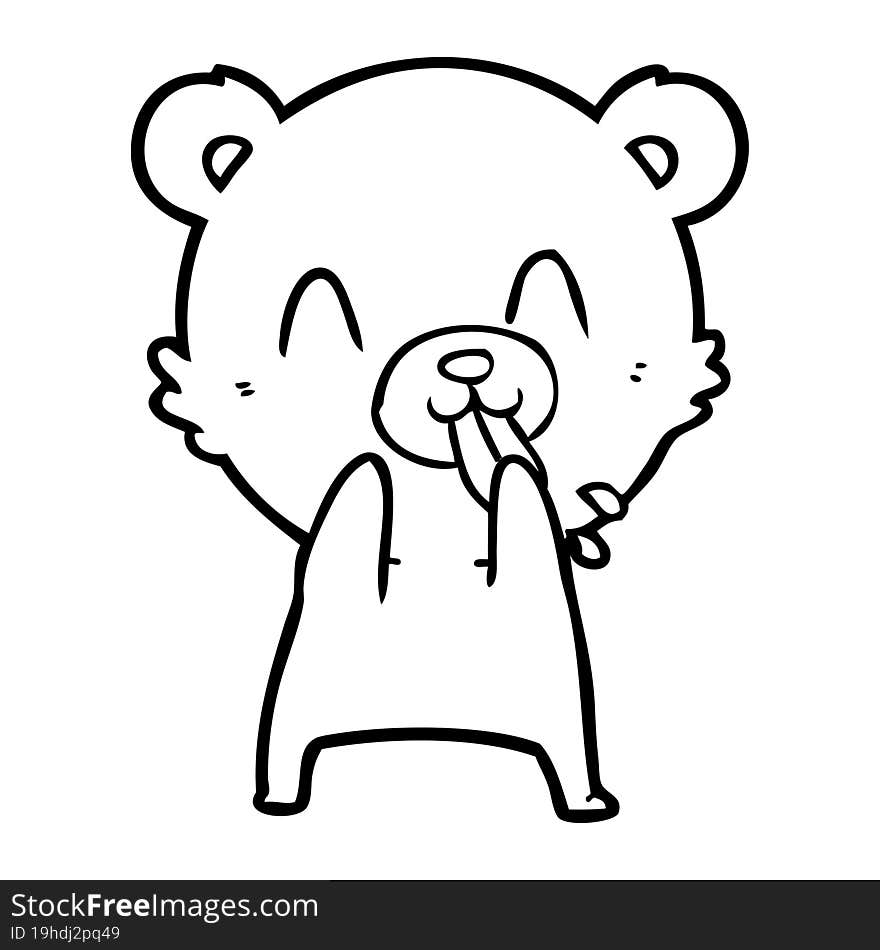 rude cartoon bear. rude cartoon bear