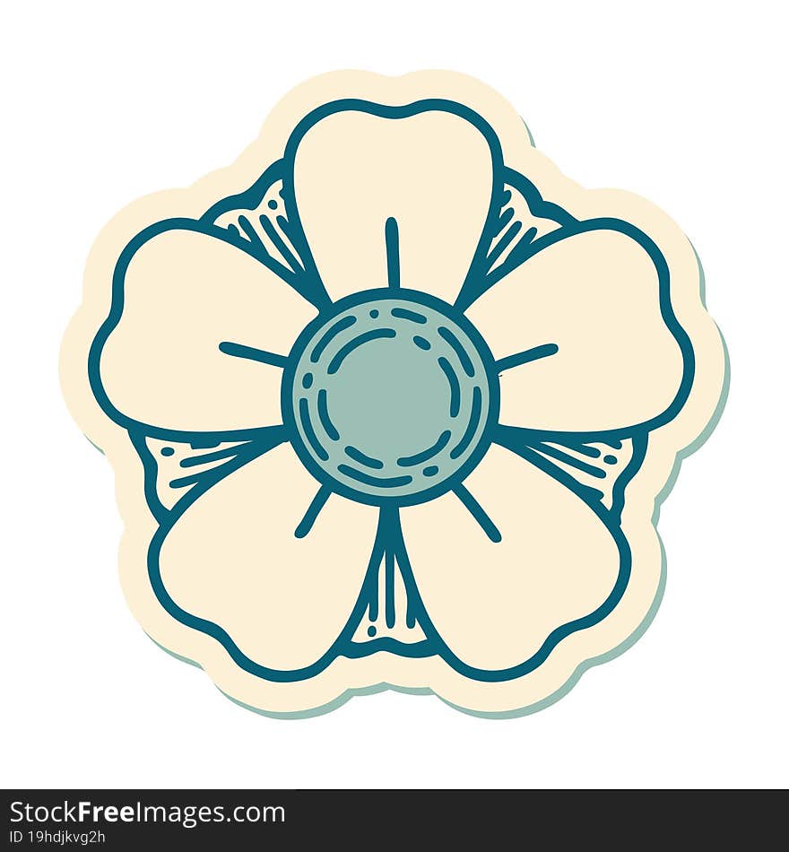 tattoo style sticker of a flower