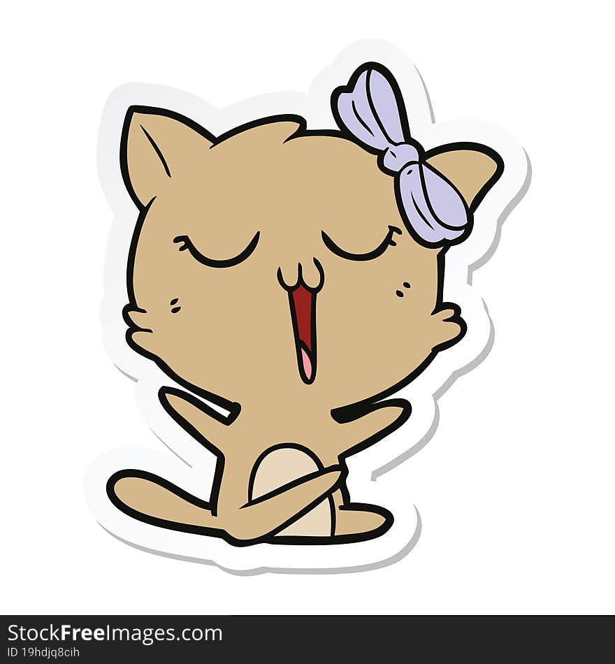 Sticker Of A Cartoon Cat