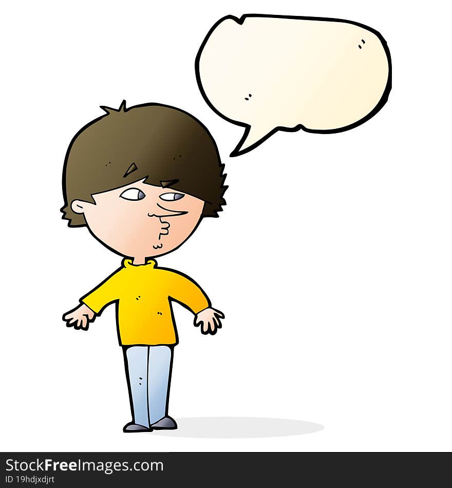 cartoon suspicious man looking over shoulder with speech bubble