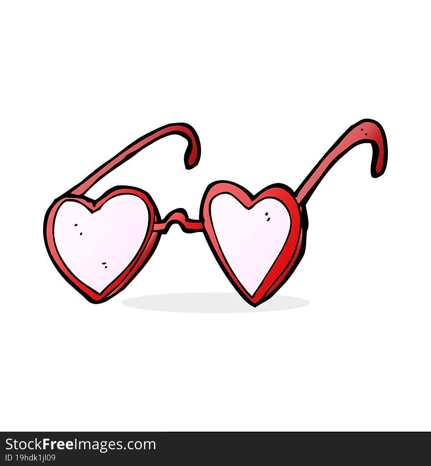 cartoon heart glasses