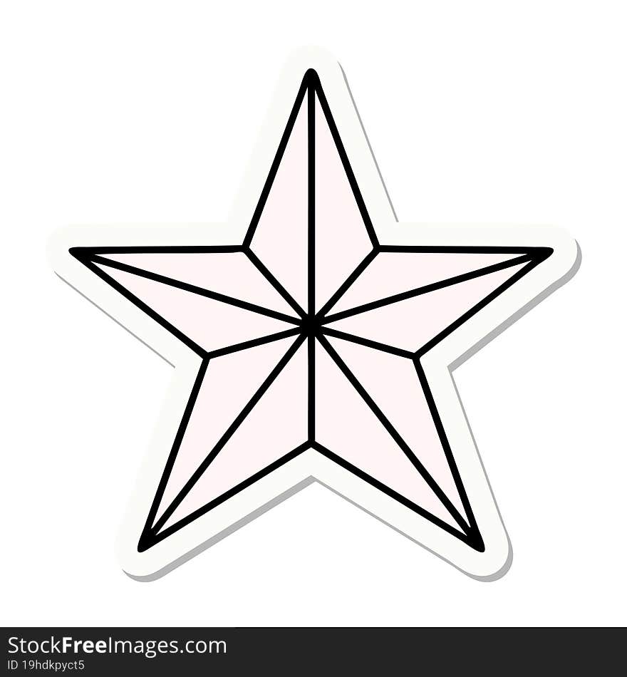 sticker of tattoo in traditional style of a star. sticker of tattoo in traditional style of a star