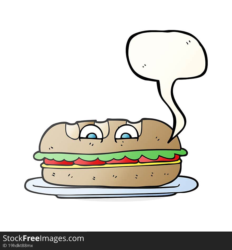 speech bubble cartoon sub sandwich