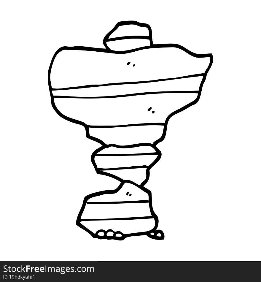 line drawing cartoon of stacked stones