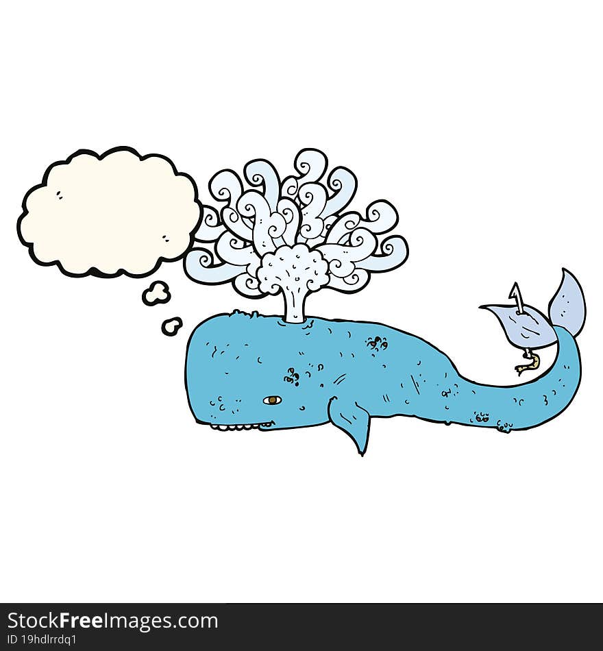 Cartoon Whale With Thought Bubble