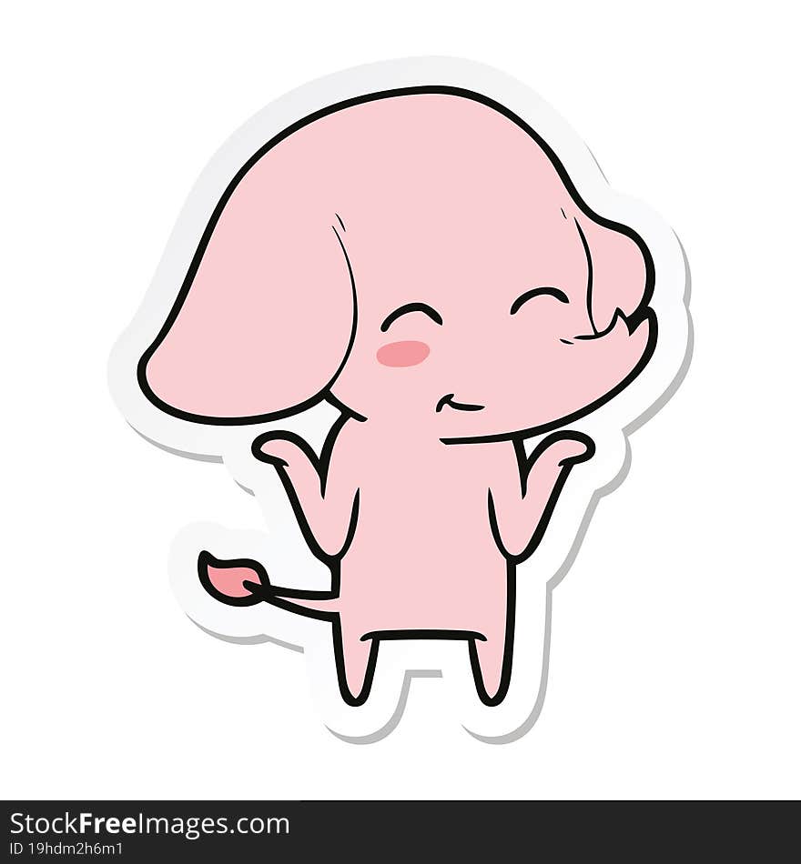 sticker of a cute cartoon elephant