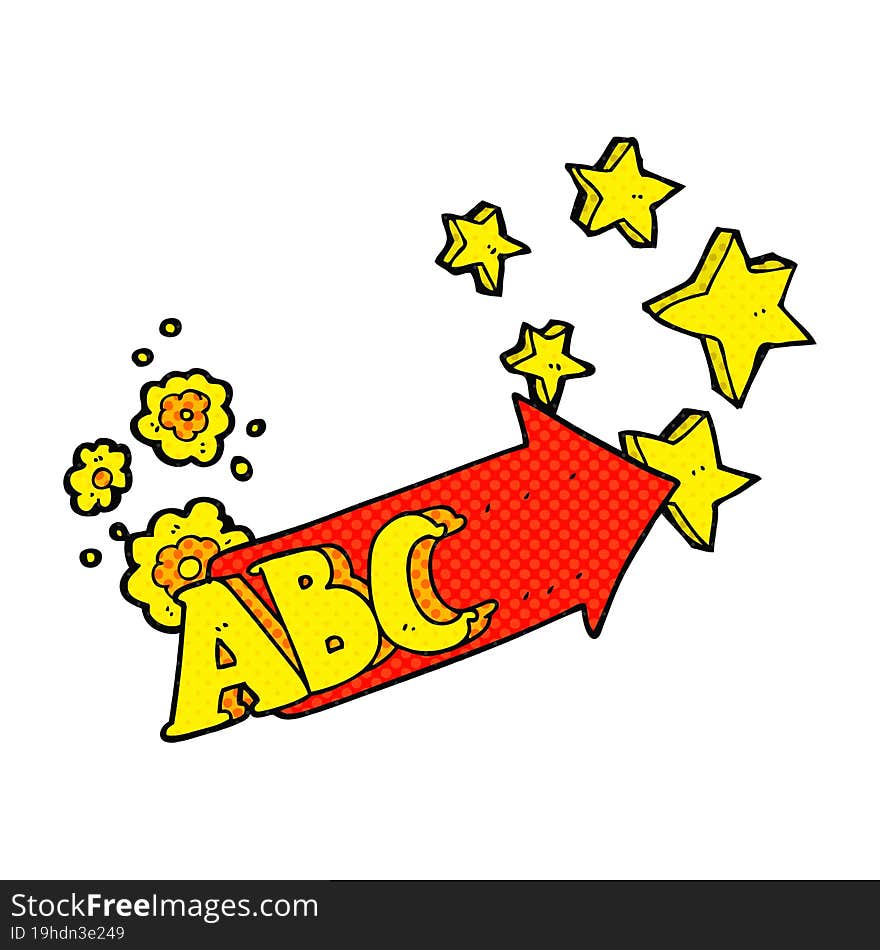 comic book style cartoon ABC symbol