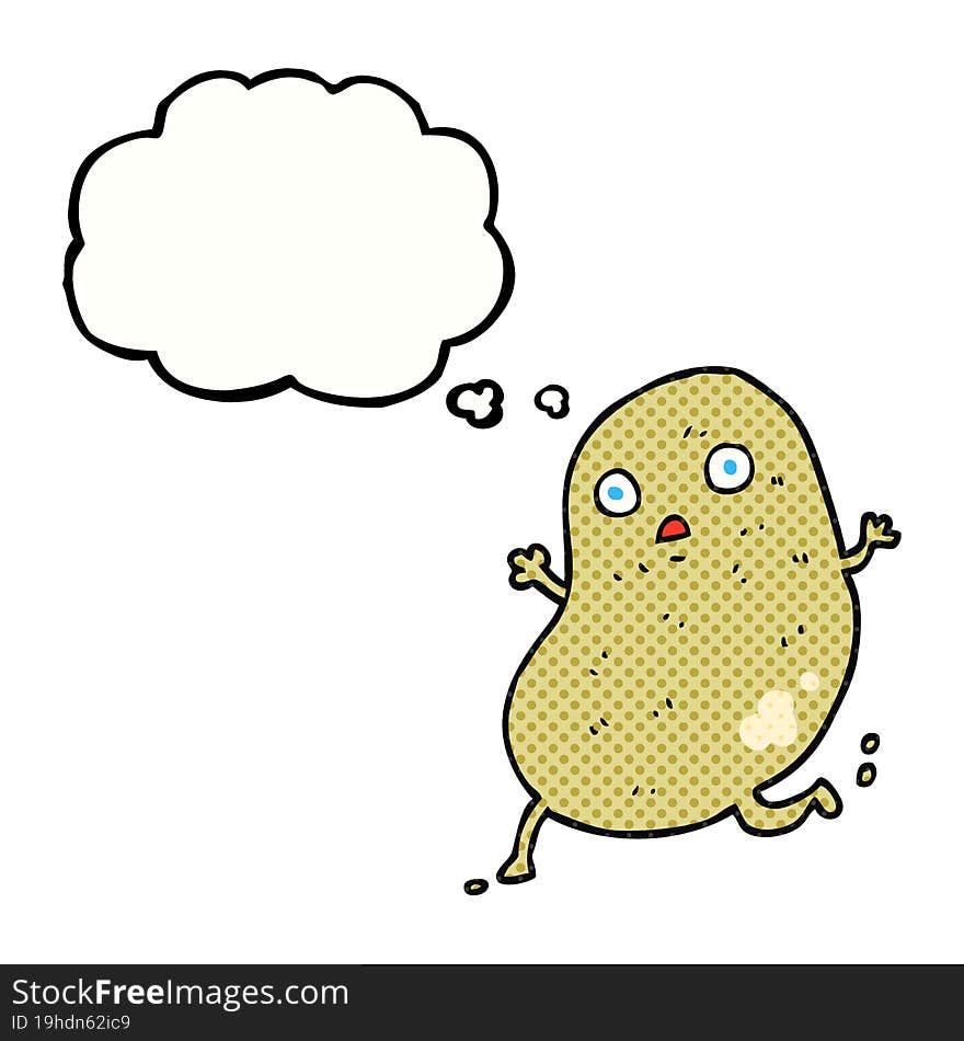 thought bubble cartoon potato running