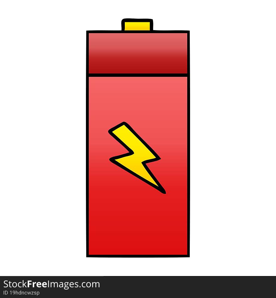 gradient shaded cartoon electrical battery