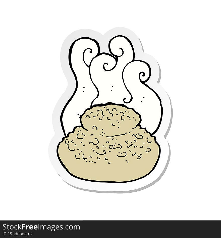 sticker of a hot bread