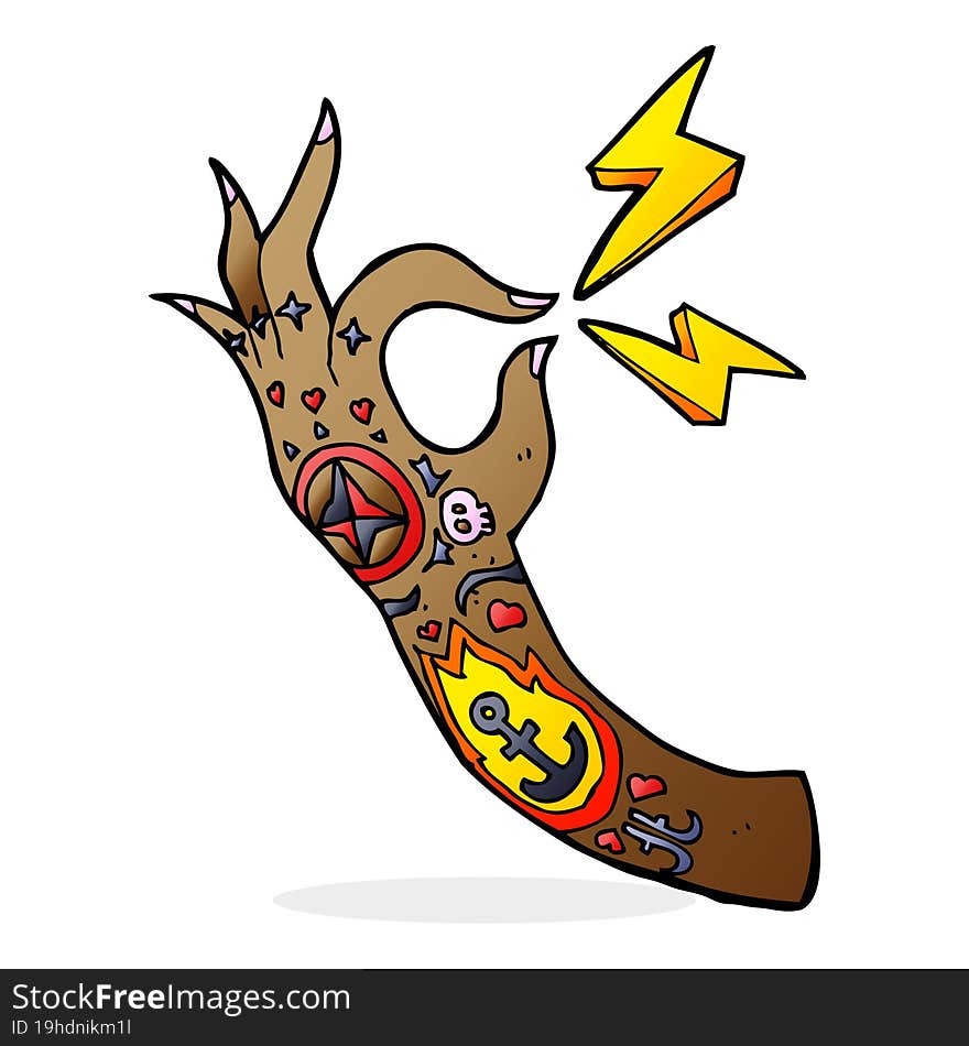 cartoon tattoo arm symbol