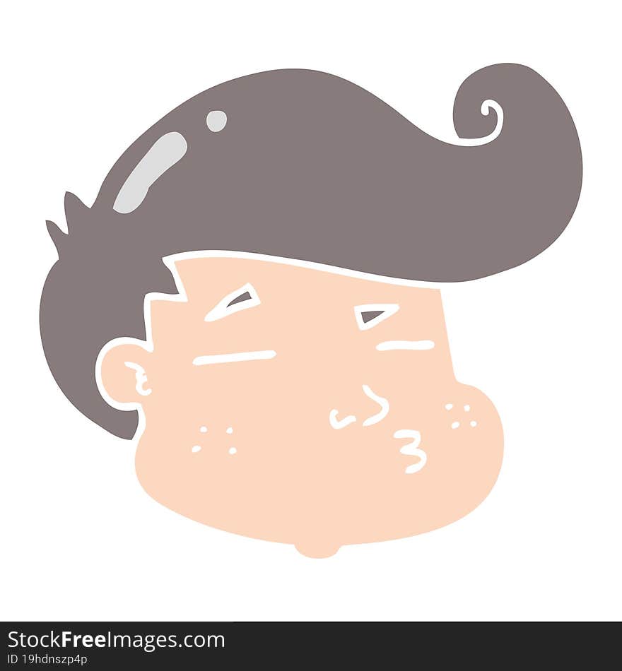 flat color style cartoon boy\'s face