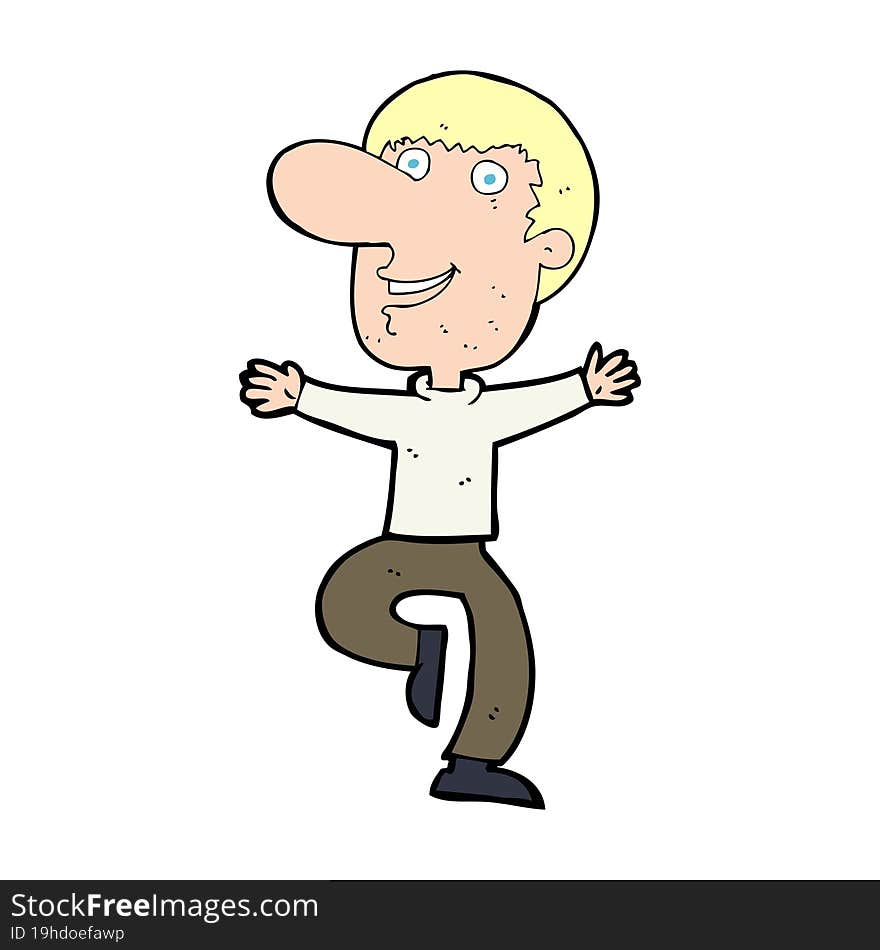 cartoon happy man