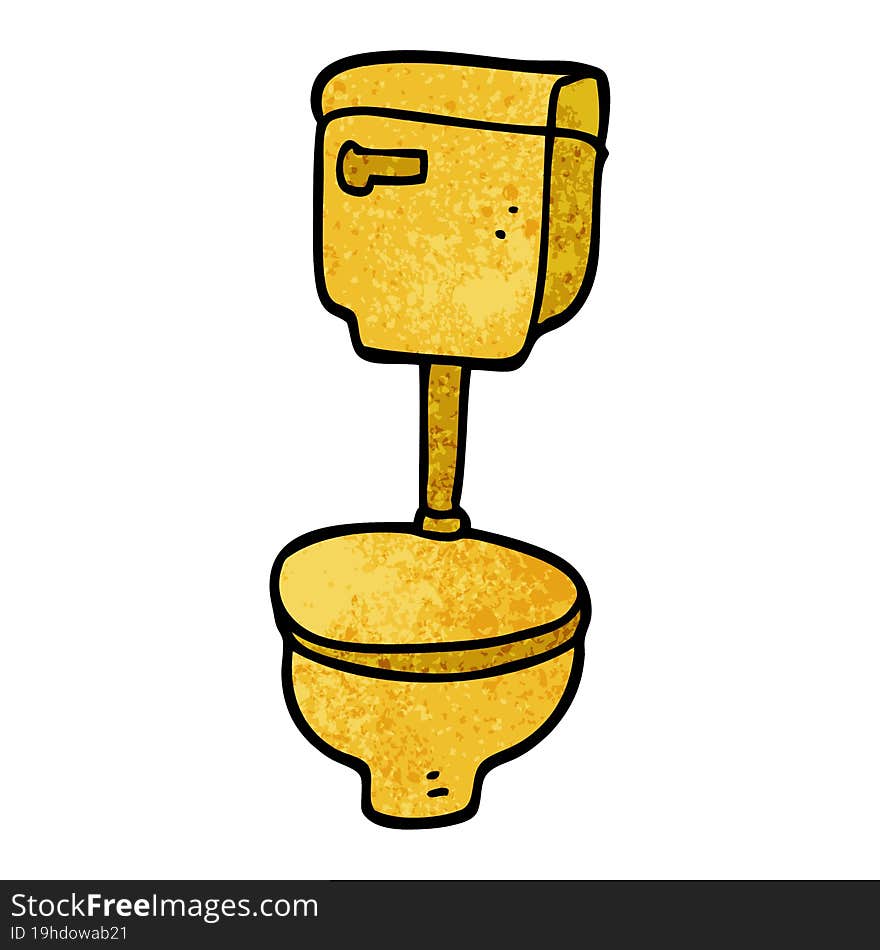 Cartoon Doodle Golden Toilet