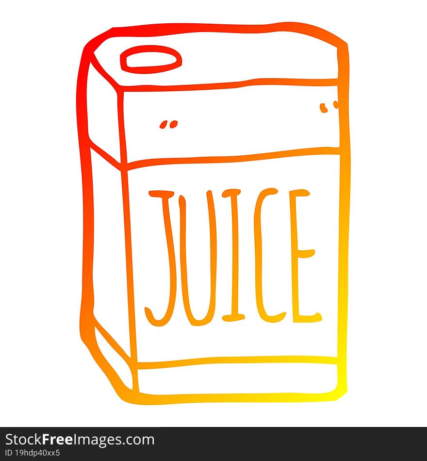 warm gradient line drawing cartoon juice box