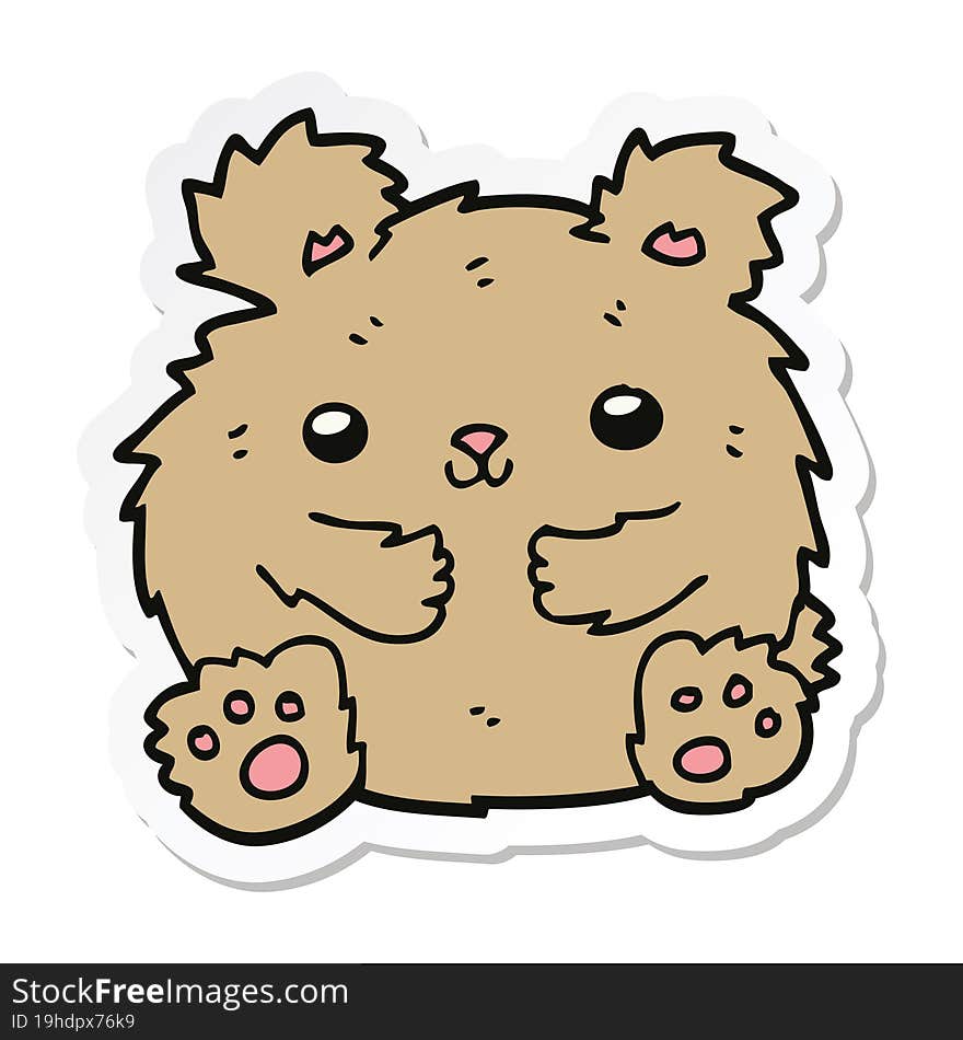 Sticker Of A Cute Cartoon Bear