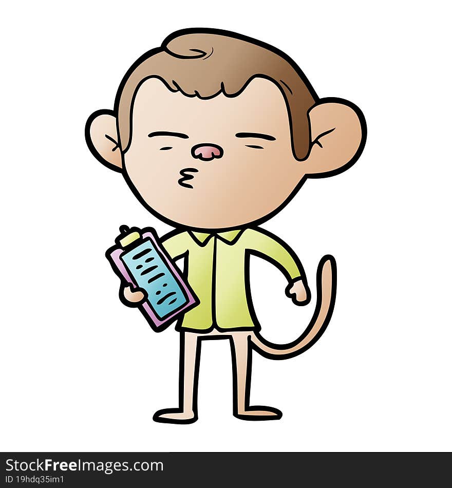 cartoon office monkey. cartoon office monkey