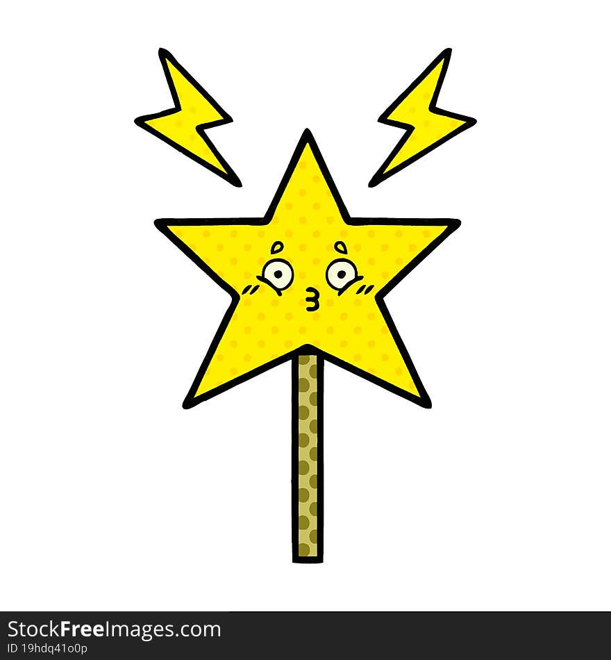 comic book style cartoon magic wand