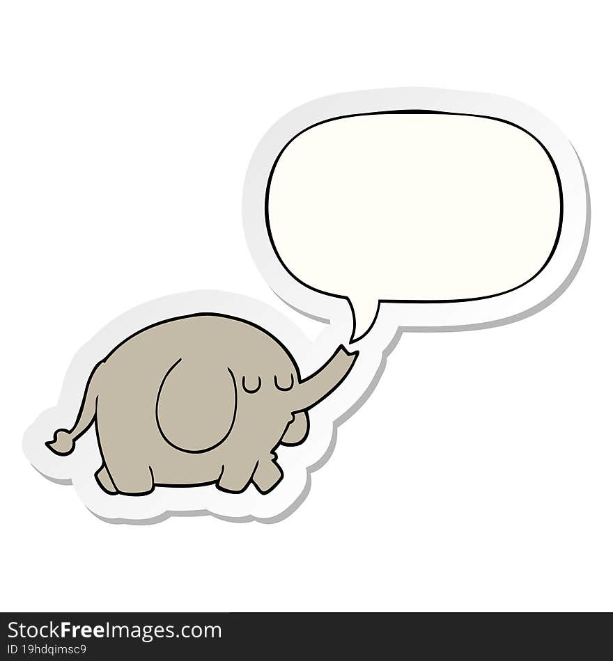 cartoon elephant and speech bubble sticker