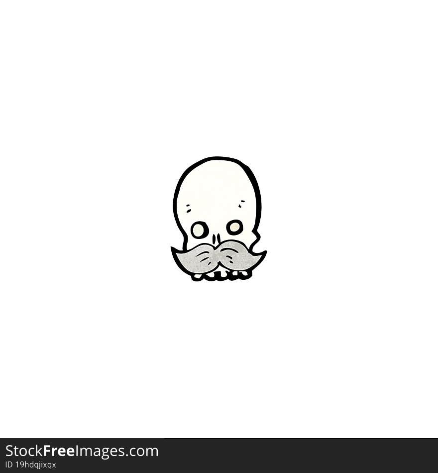 cartoon skull with mustache