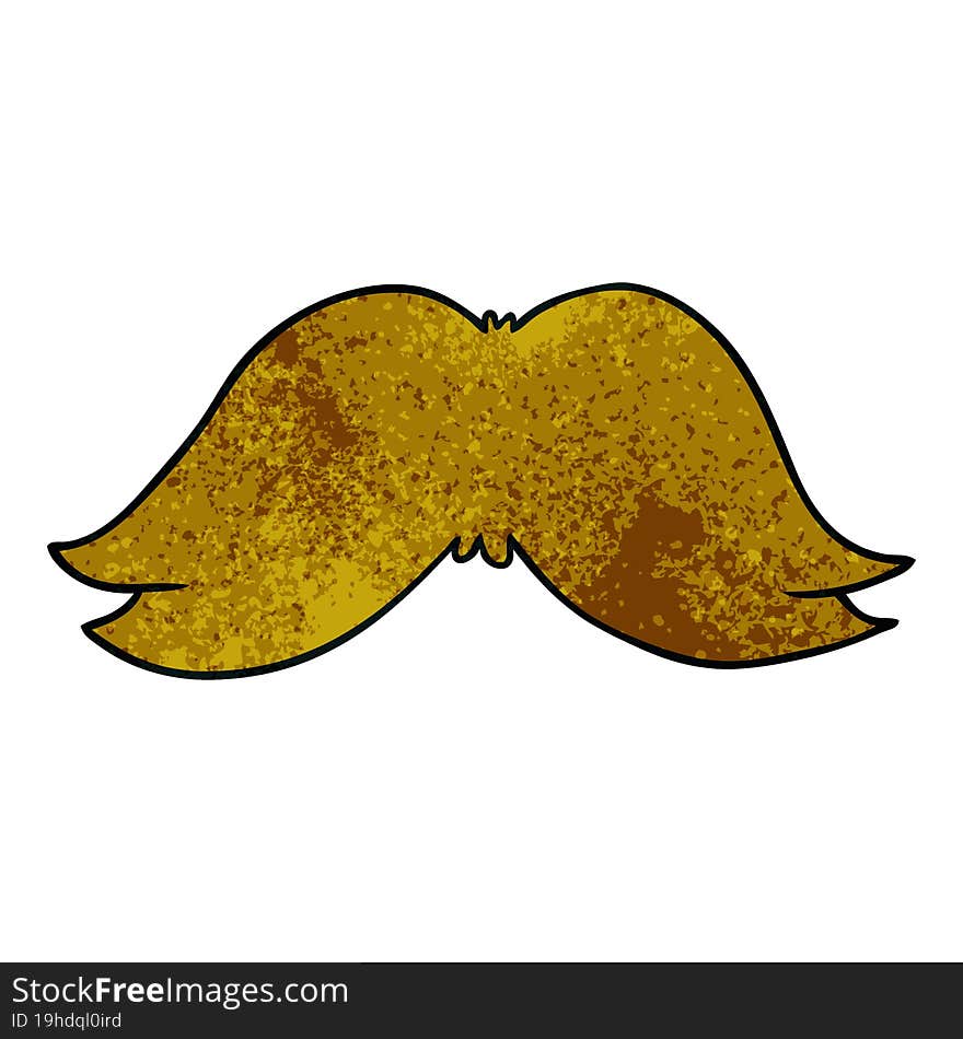 textured cartoon doodle of a mans moustache