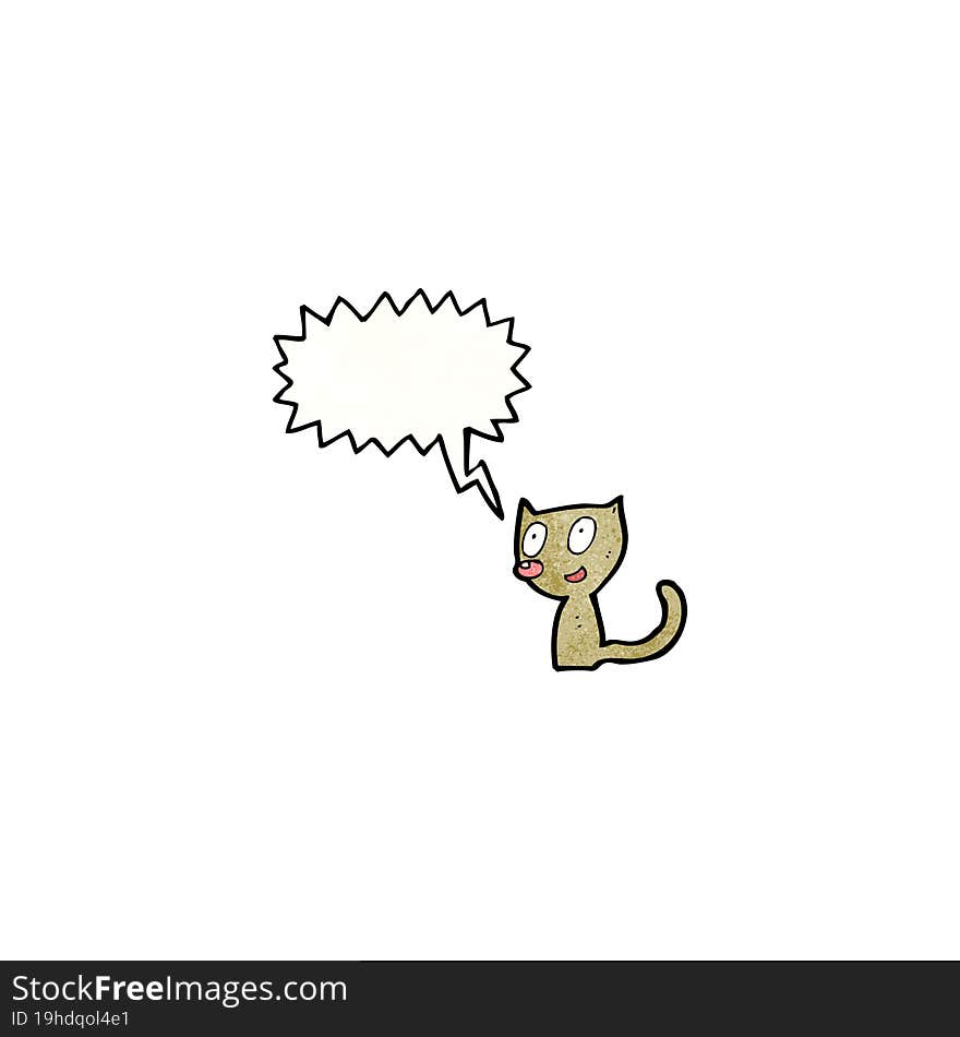 cartoon cat with speech bubble