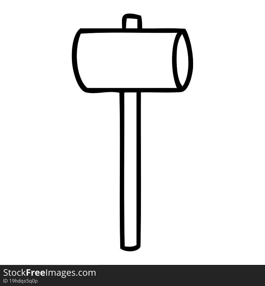 line drawing doodle of a mallet