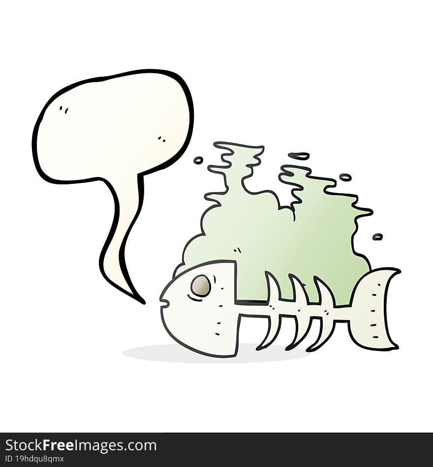 speech bubble cartoon fish bones