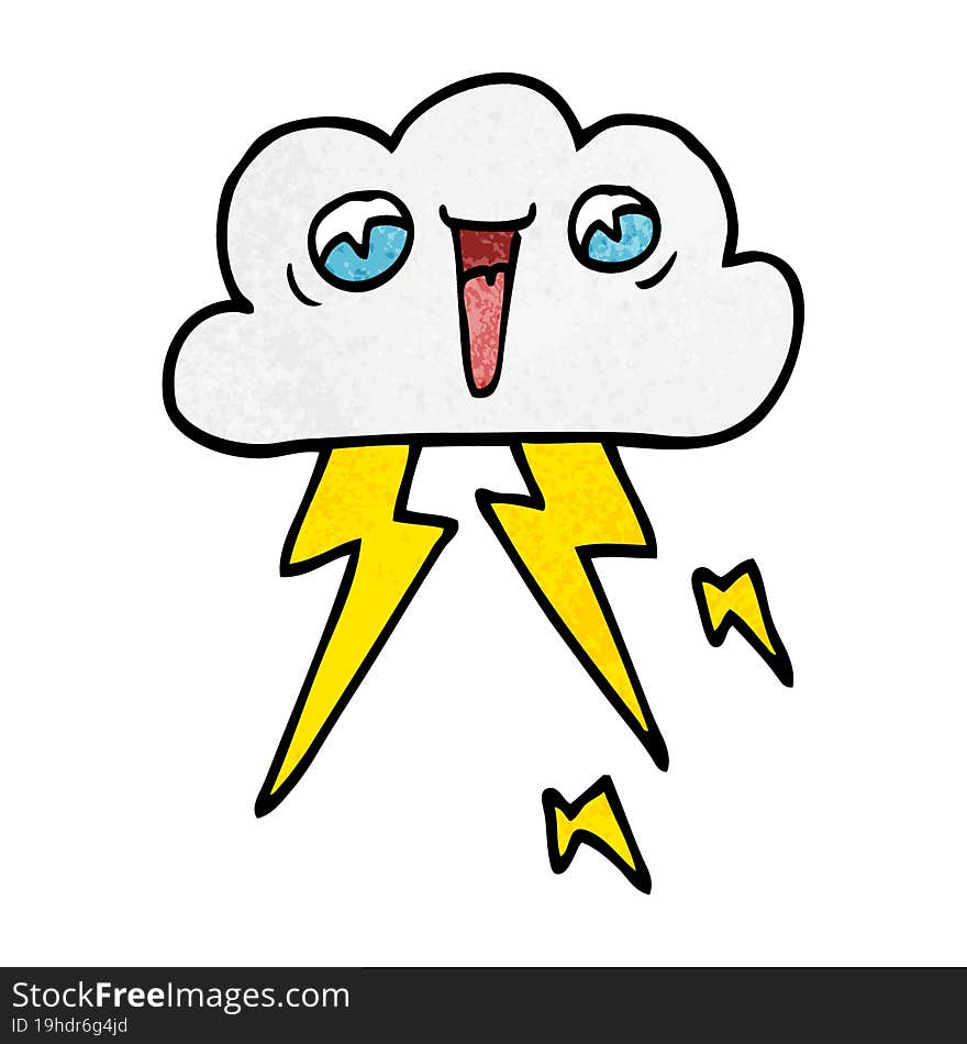 Cartoon Doodle Of Thunder Cloud