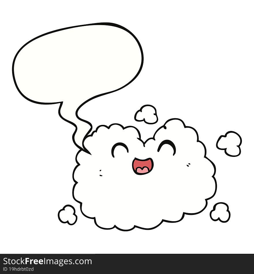 Cartoon Happy Smoke Cloud And Speech Bubble