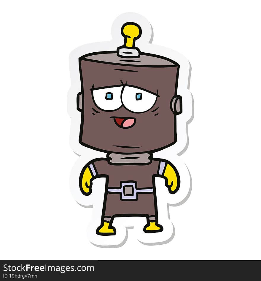 sticker of a cartoon robot