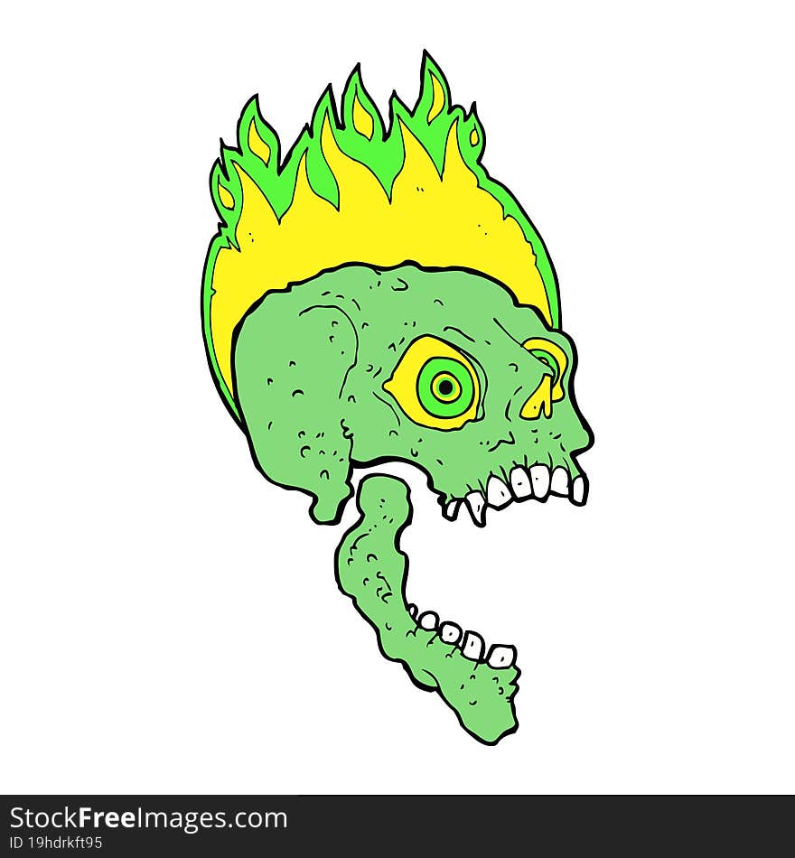 cartoon scary skull